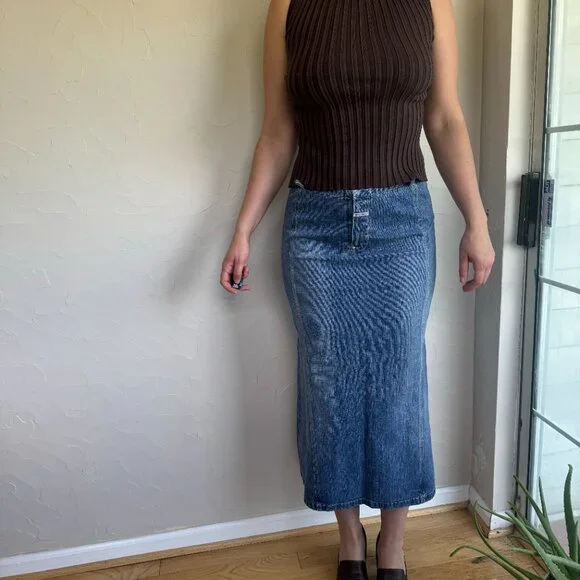 Vintage Y2K Marithé + François Girbaud Denim Maxi Skirt
Size 28 (Low Rise) - Picture 3 of 8